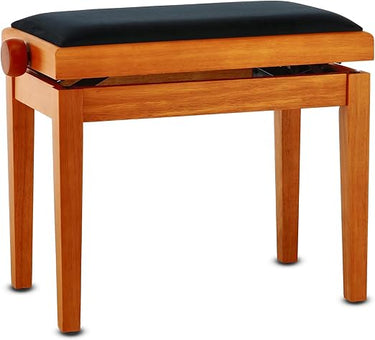 GEWA Piano Bench Deluxe Maple Matt (Ajuste Suave de la Altura Mediante un preciso Mecanismo de Tijera, Fabricado en Madera Maciza, Duradero y Robusto, Alta Carga de Rotura)